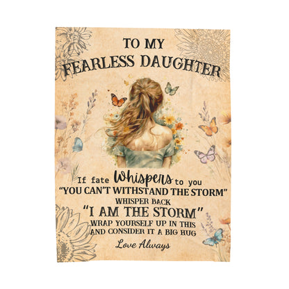To My Fearless Daughter If Fate Whispers Caucasian Blonde Hair Blanket
