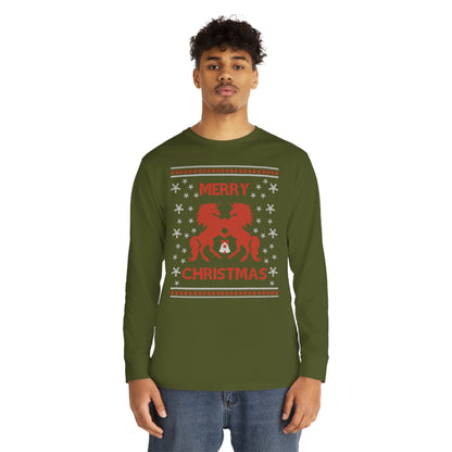 Merry Christmas Horses Christmas Ugly Sweater Long Sleeve Tee
