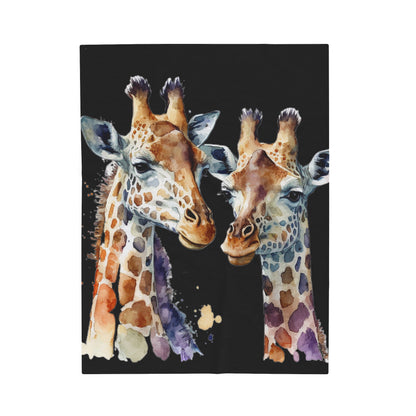 Watercolor Giraffes Blanket
