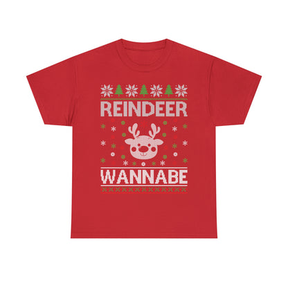 Reindeer Wannabe Christmas Ugly Sweater Short Sleeve Tee