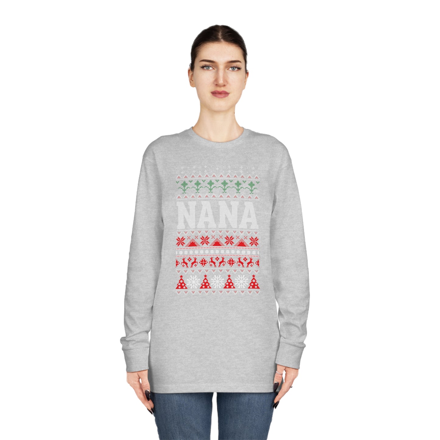 Nana Christmas Ugly Sweater Long Sleeve Tee