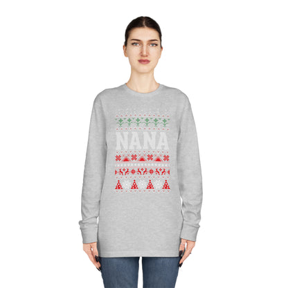Nana Christmas Ugly Sweater Long Sleeve Tee