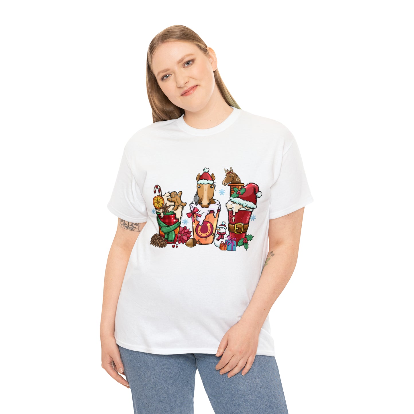 Horse Christmas Latte Short Sleeve Tee