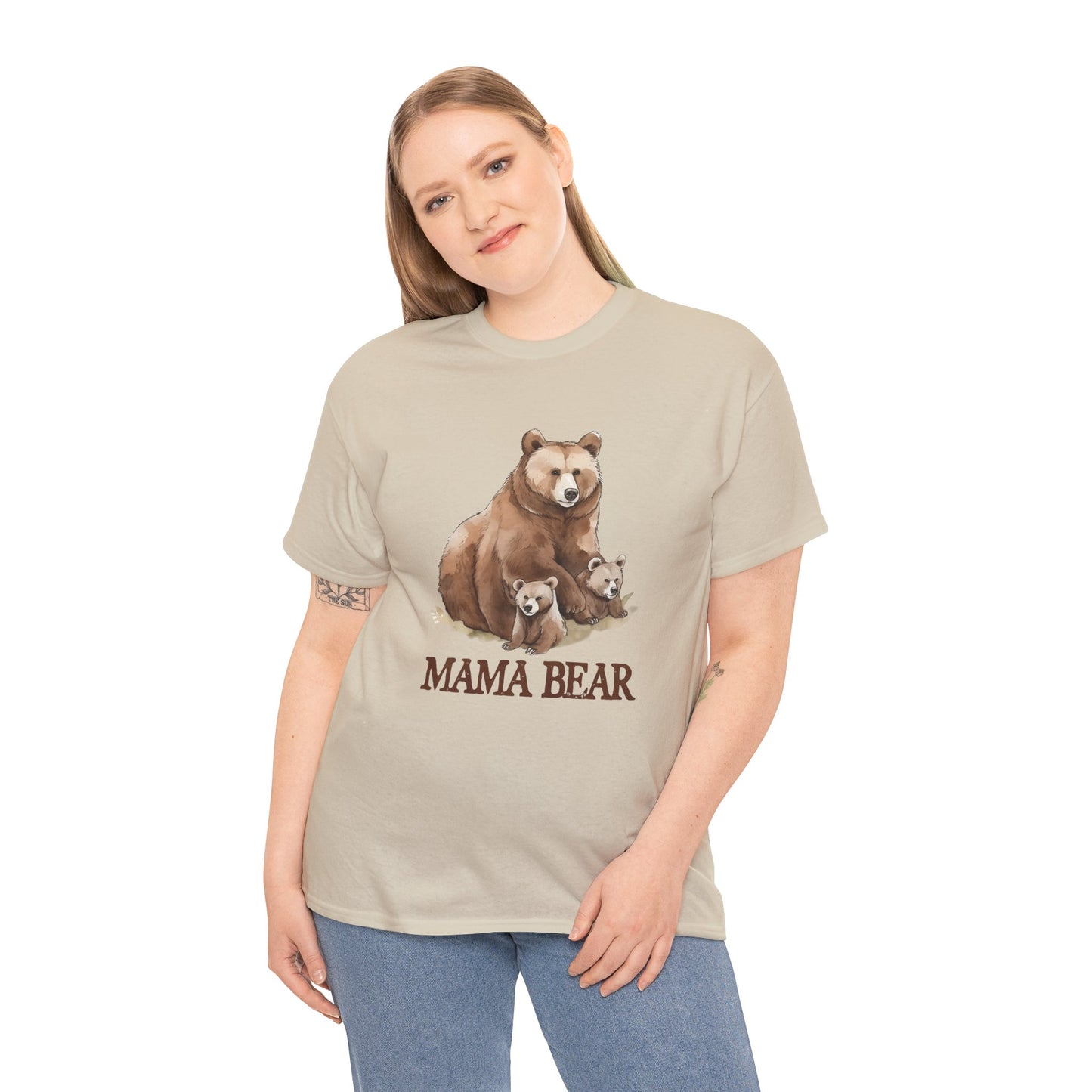 Mama Bear Grizzly Bear with Cubs Short Sleeve Tee