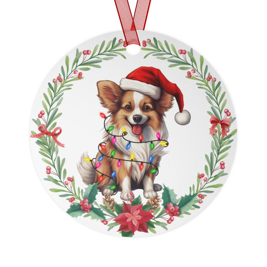 Papillon Dog in Lights Ornament
