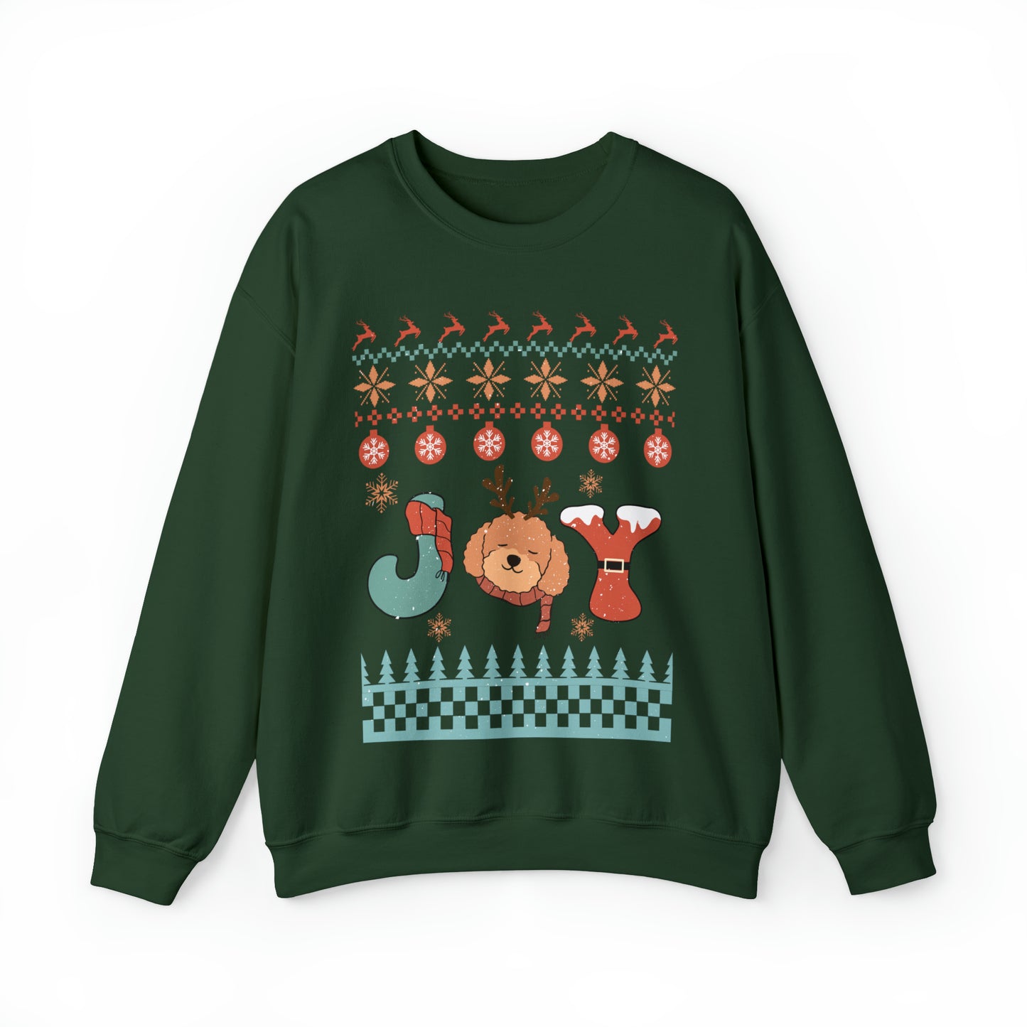 Joy Poodle Doodle Dog Christmas Ugly Sweater Sweatshirt