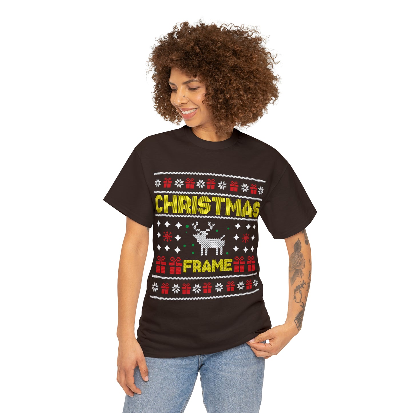 Christmas Frame Ugly Sweater Short Sleeve Tee