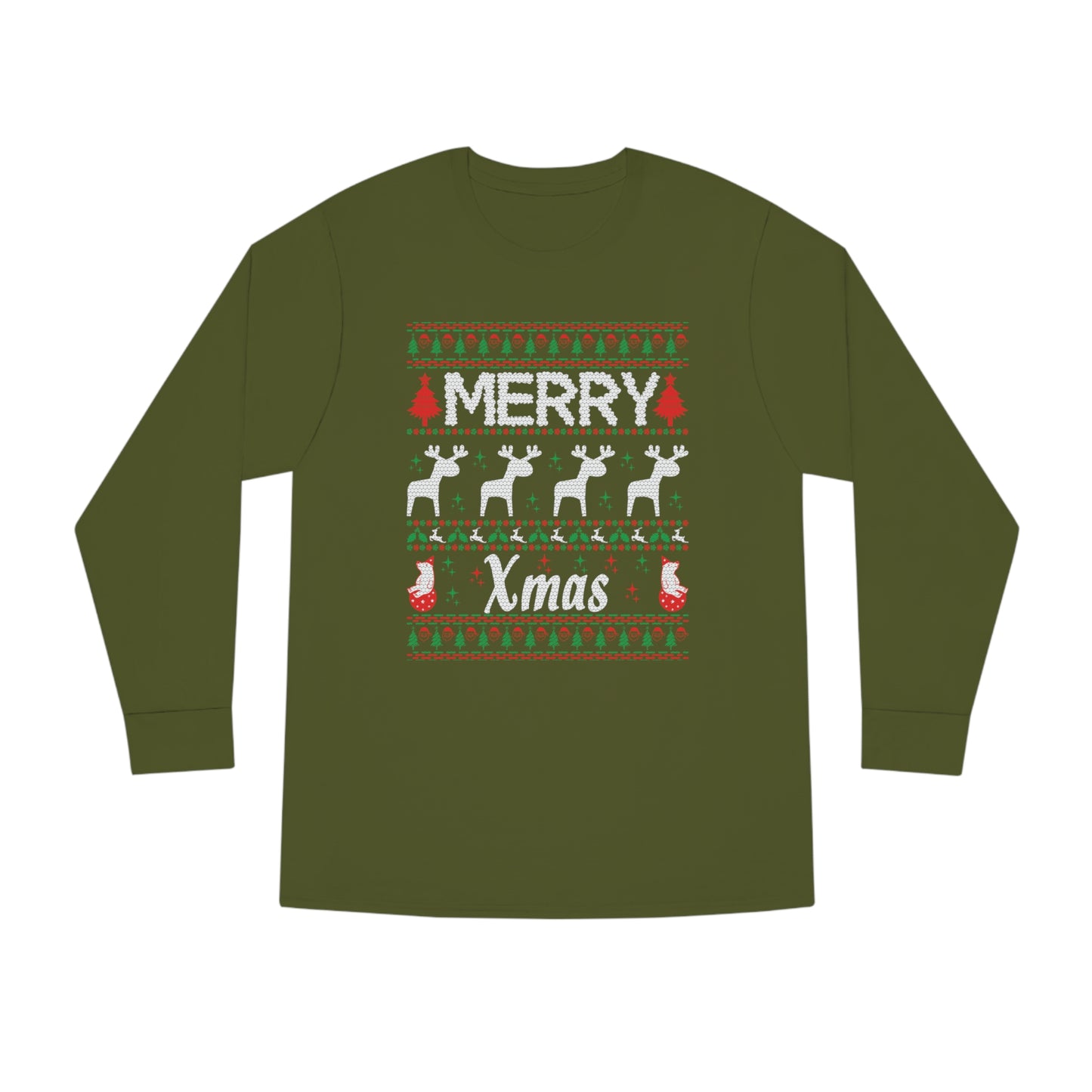 Merry Xmas Raindeers Christmas Ugly Sweater Long Sleeve T-shirt