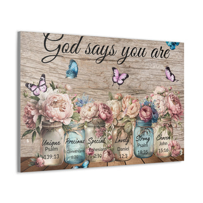 God Says You Are... Peonies Canvas