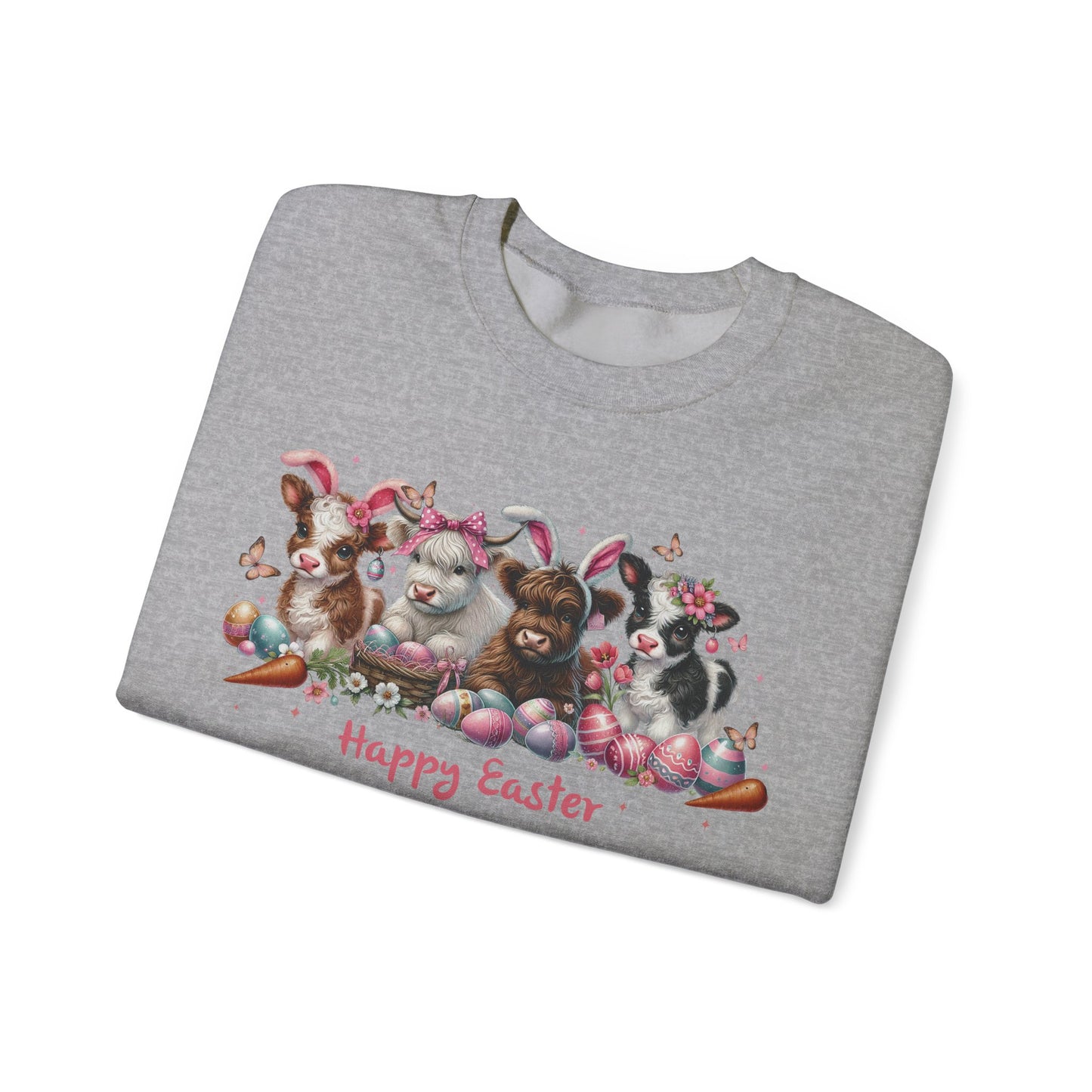 Easter Highland Cows with Bunny Ears Sweatshirt