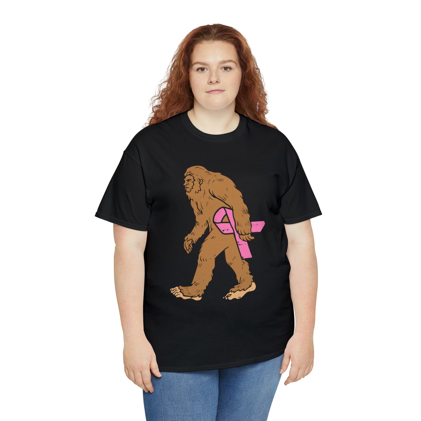 Squatch Bigfoot Breast Cancer Halloween Short Sleeve Tee