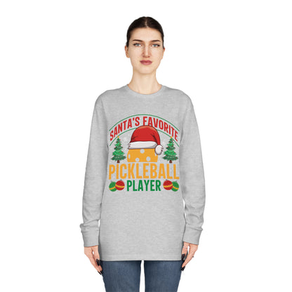 Santa's Favorite Pickleball Player Christmas Long Sleeve T-Shirt