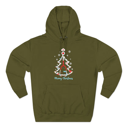 Merry Christmas Stethoscope Christmas Tree Medical Nurse Pullover Hoodie