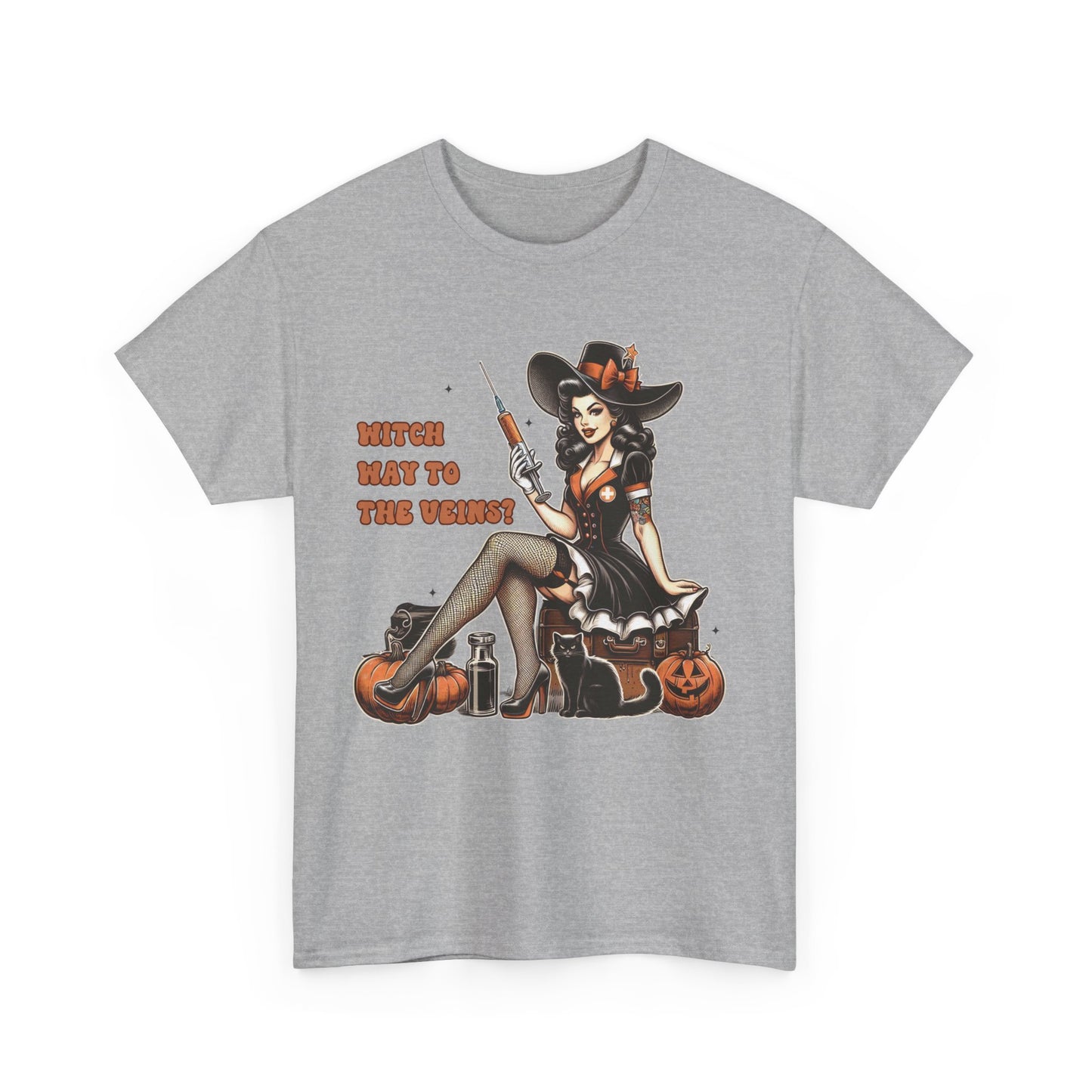 Phlebotomist Halloween Shirt Witch Way To The Veins T-Shirt