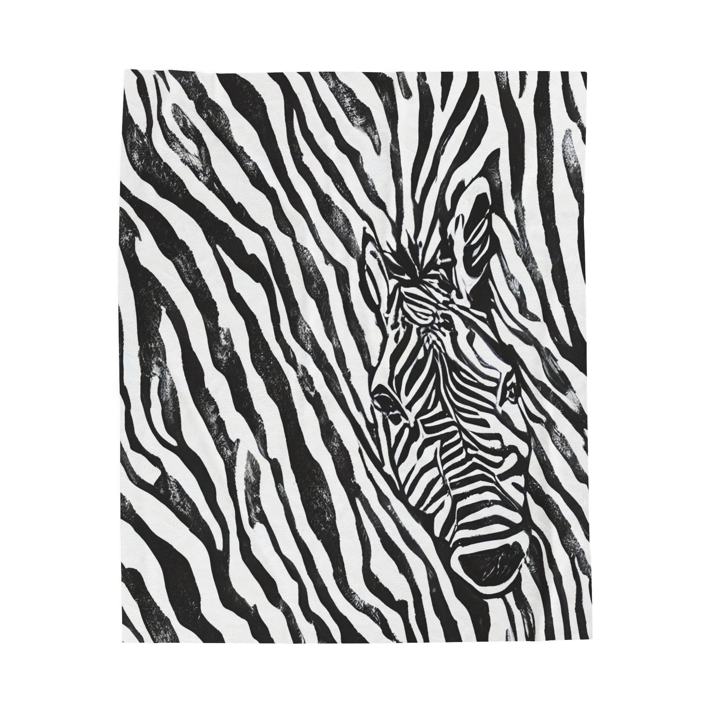 Zebra Print with Zebra Face Blanket