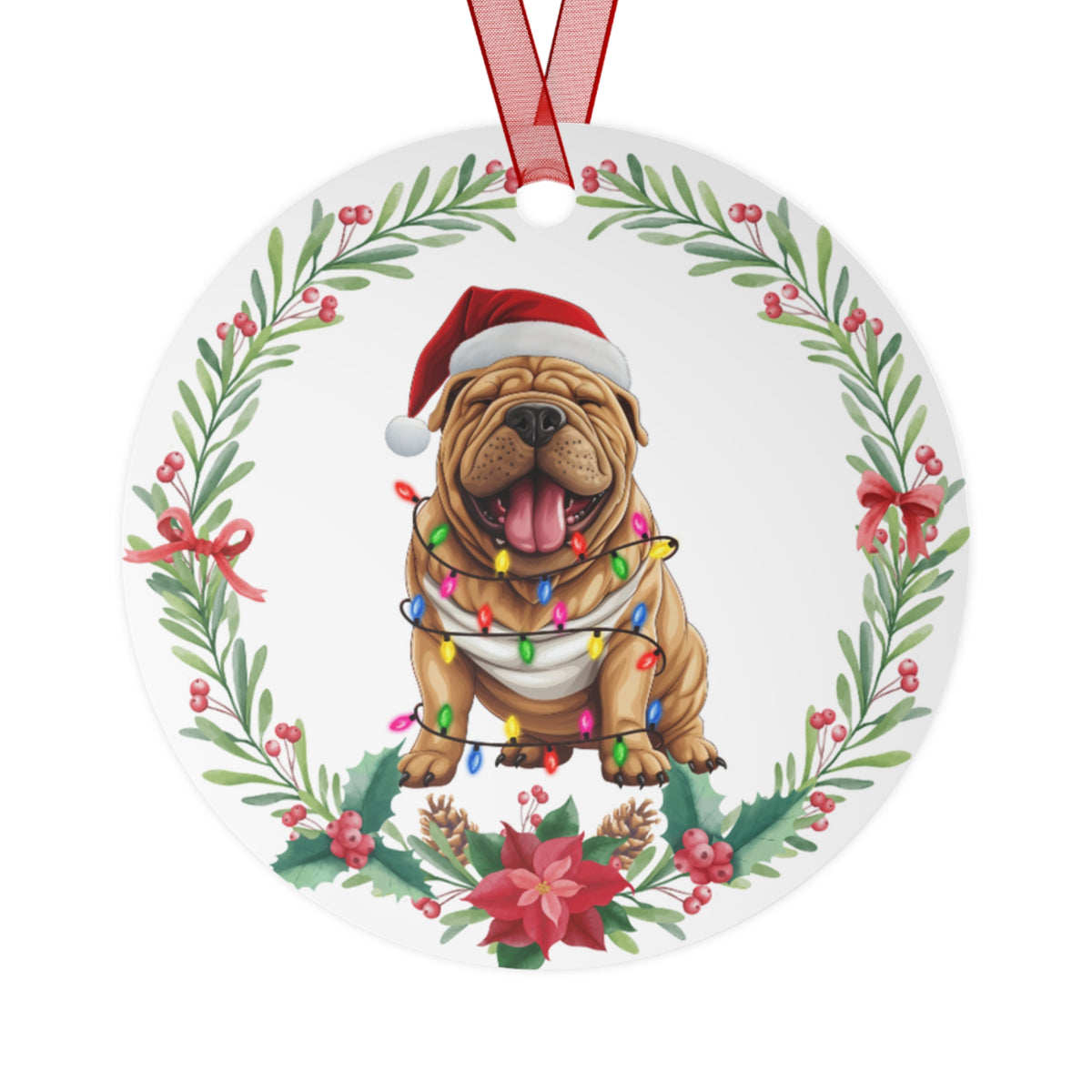 Shar-Pei Dog in Lights Ornament