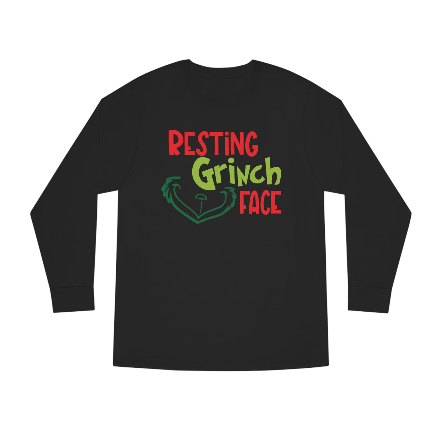 Resting Grinch Face Christmas Long Sleeve T-Shirt