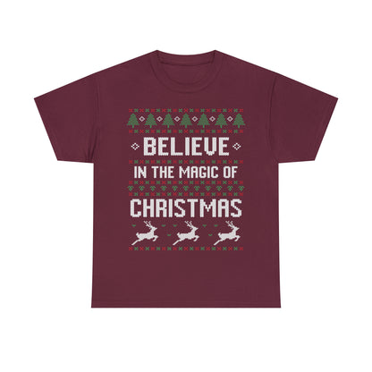 Believe in the Magic of Christmas Ugly Sweater Short Sleeve Tee