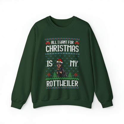 All I Want For Christmas is My Rottweiler Dog Ugly Sweater Sweatshirt