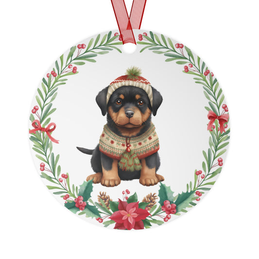 Rottweiler Dog in Sweater Ornament