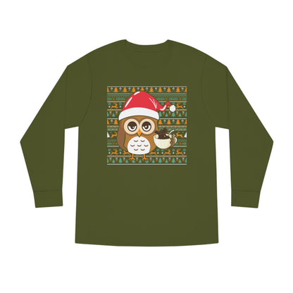 Owl in Santa Hat Ugly Christmas Sweater Long Sleeve T-shirt