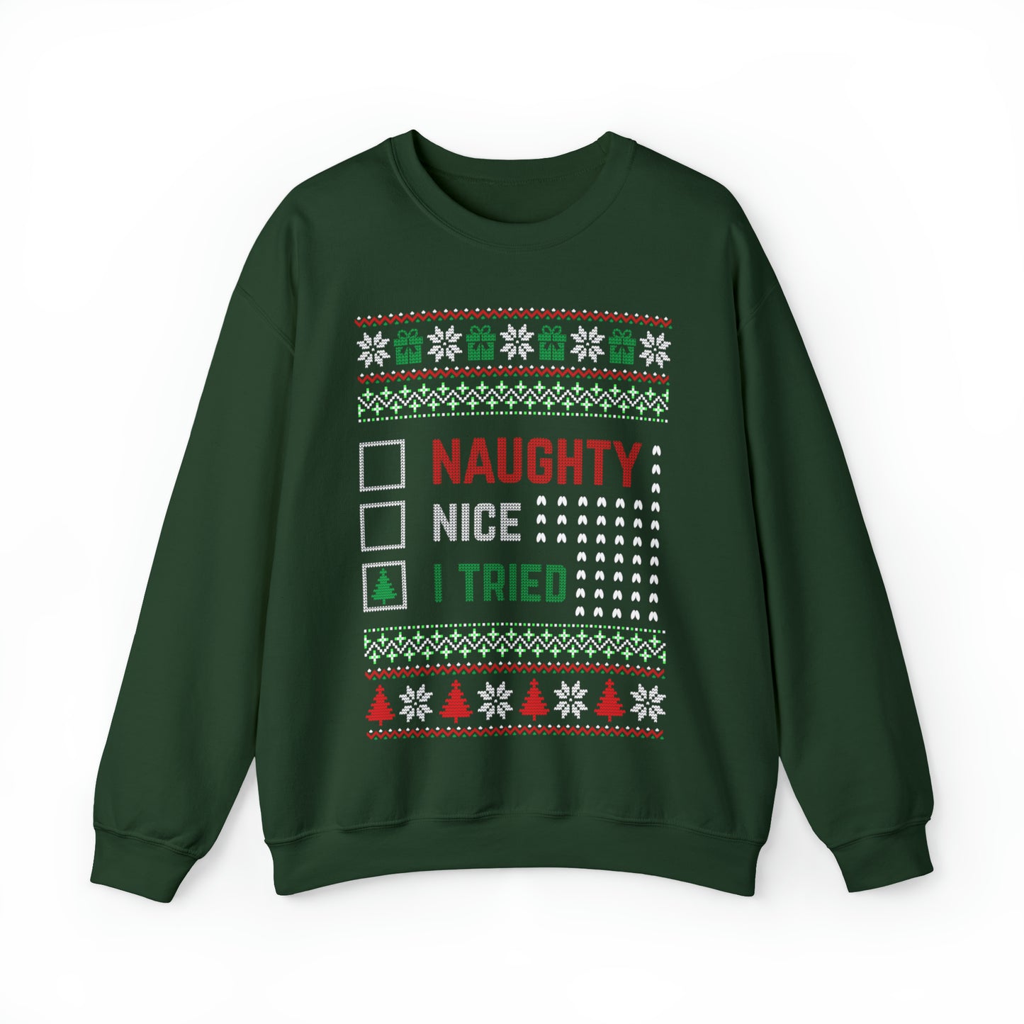 I Tried Christmas Ugly Sweater Sweatshirt
