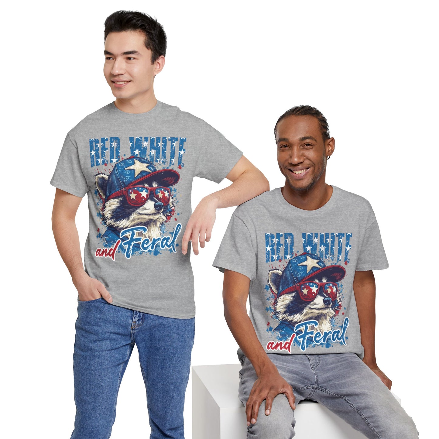 Red White And Feral Short Sleeve Tshirt