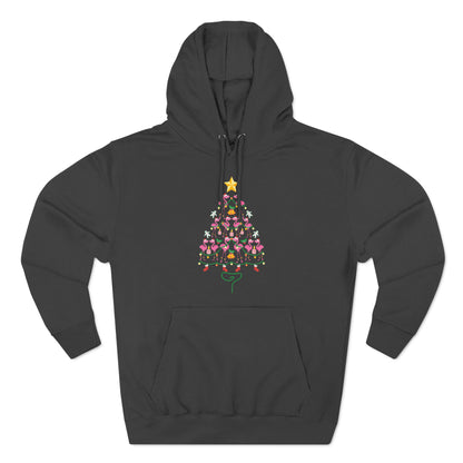 Flamingo Christmas Tree Christmas Pullover Hoodie