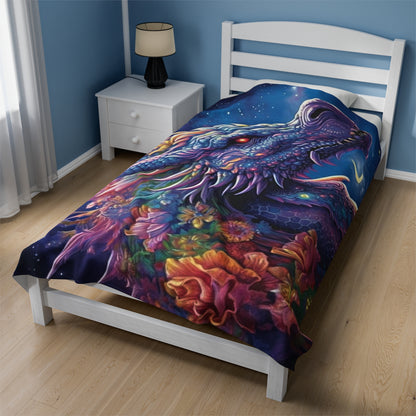 Purple Blue Dragon Blanket