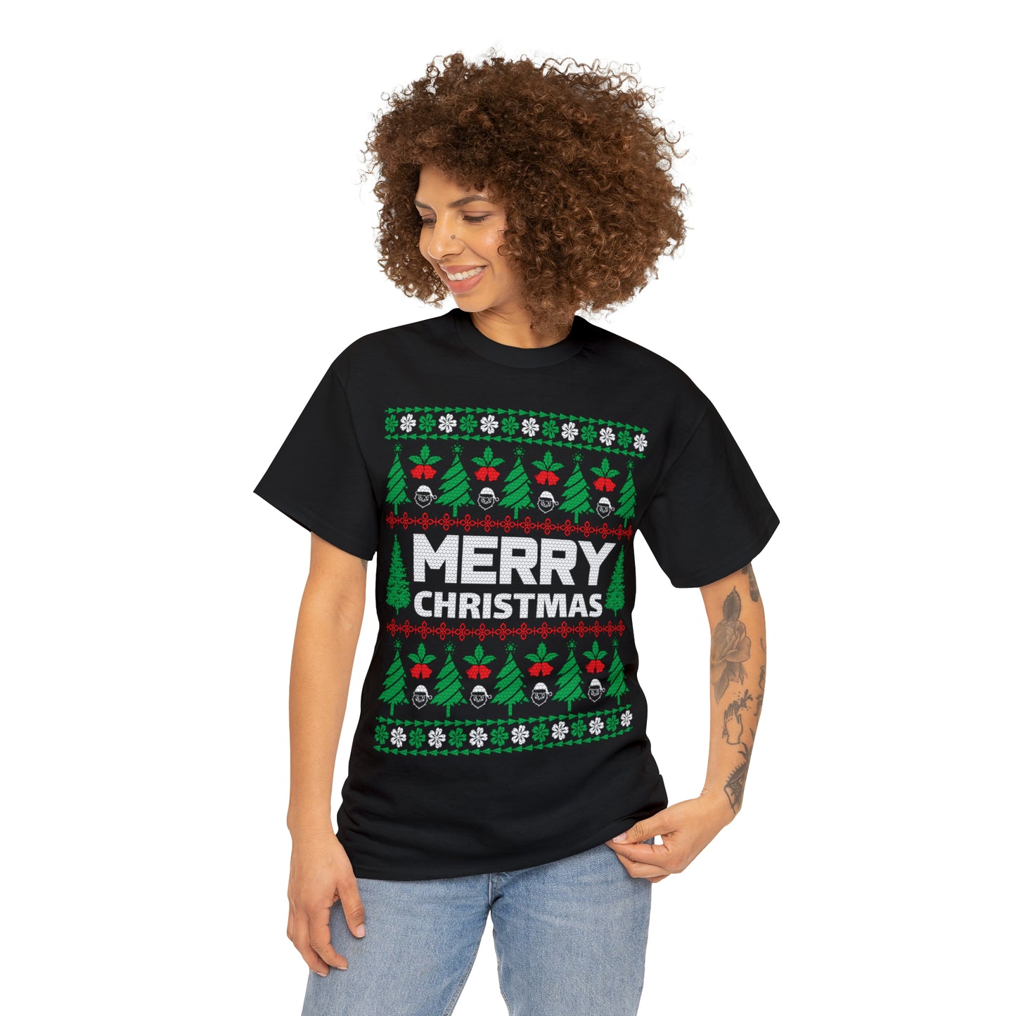 Merry Christmas Ugly Sweater Short Sleeve Tee