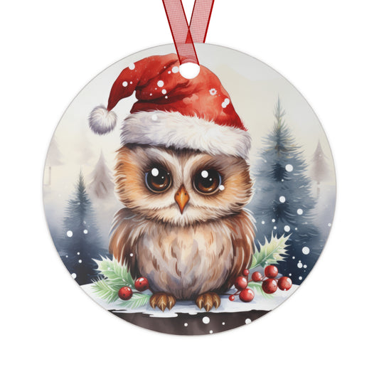 Owl in Santa Hat Ornament