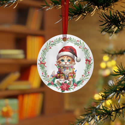 German Rex Cat in Lights Ornament
