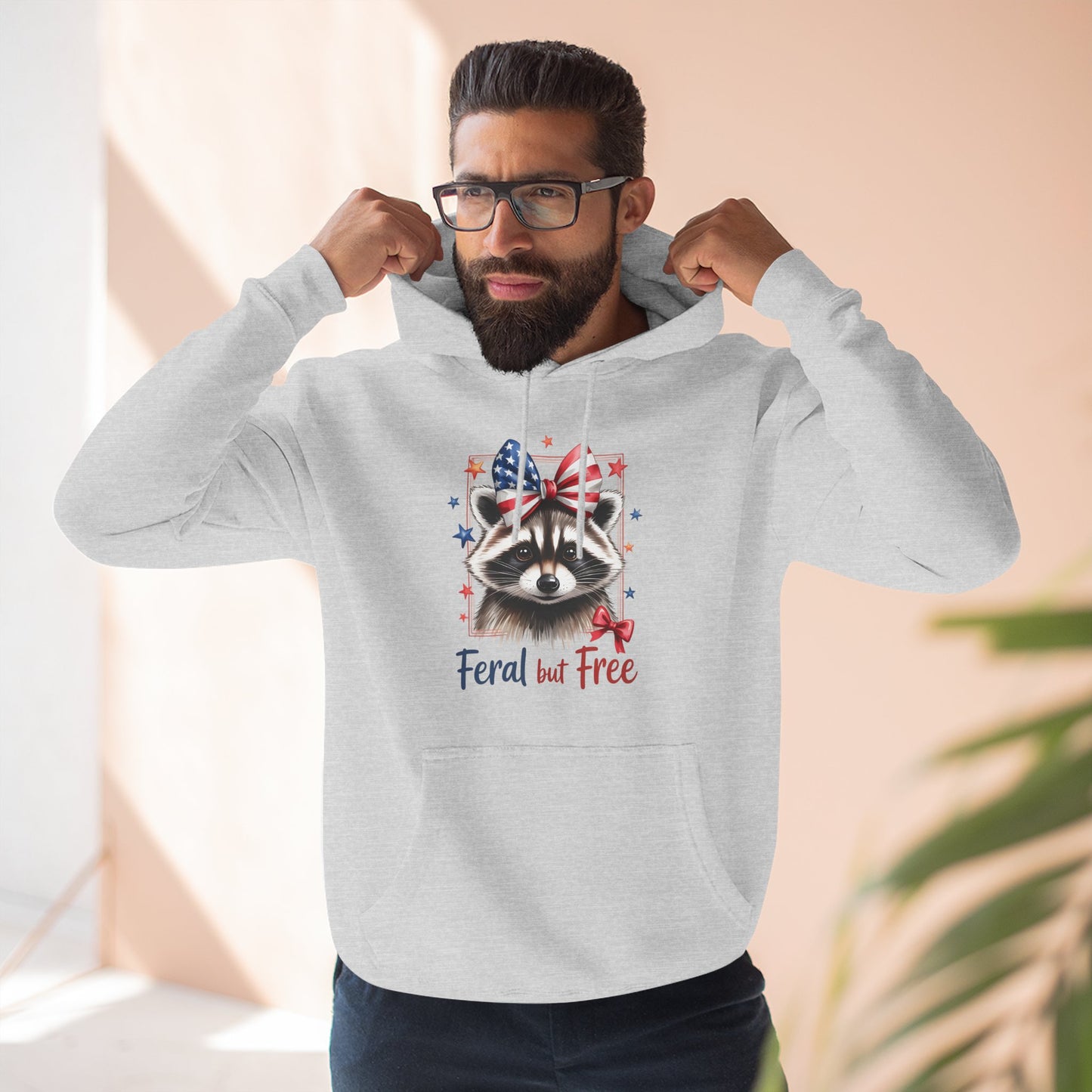 Feral But Free Raccoon Pullover Hoodie