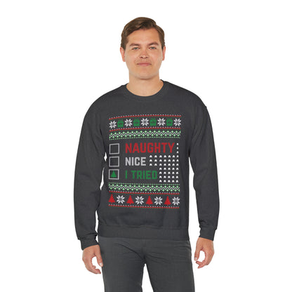 I Tried Christmas Ugly Sweater Sweatshirt