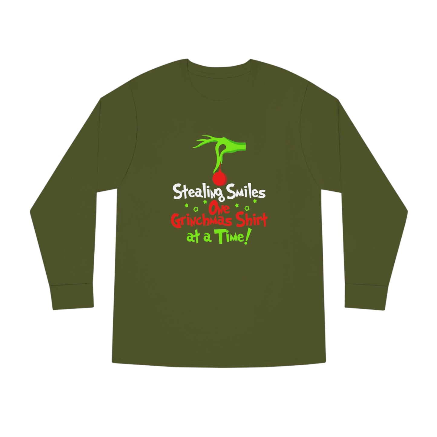 Stealing Smiles One Grinchmas Shirt At a Time! Christmas Long Sleeve T-shirt