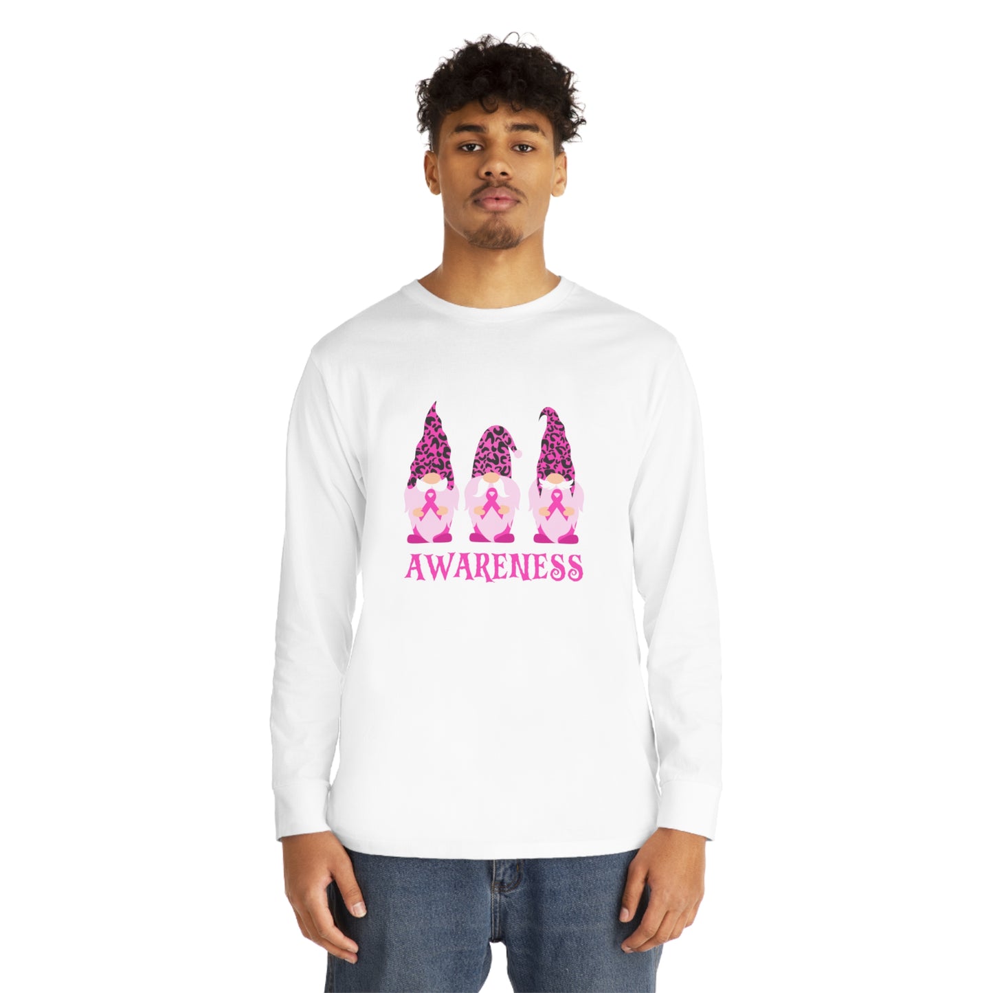 Breast Cancer Awareness Gnomes Long Sleeve Tee