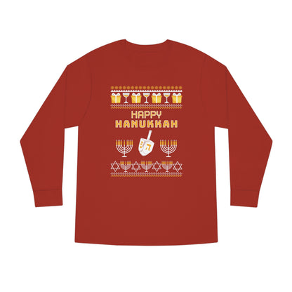 Happy Hanukkah Ugly Christmas Sweater Long Sleeve Tee