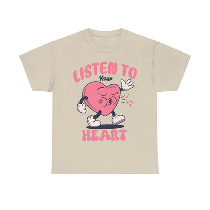 Listen To Your Heart Valentine Short Sleeve Tee