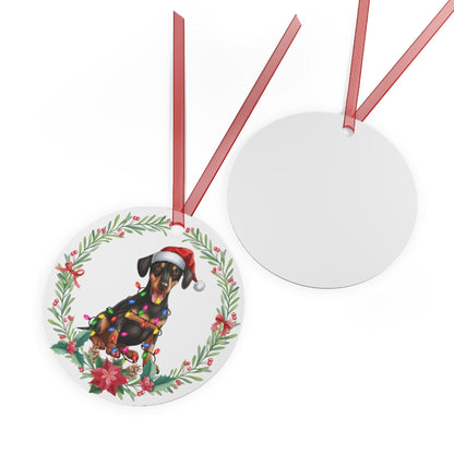 Doberman Pinscher Dog in Lights Ornament