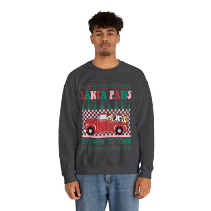 Santa Paws is Comin' to Town Christmas Ugly Sweater Sweatshirt