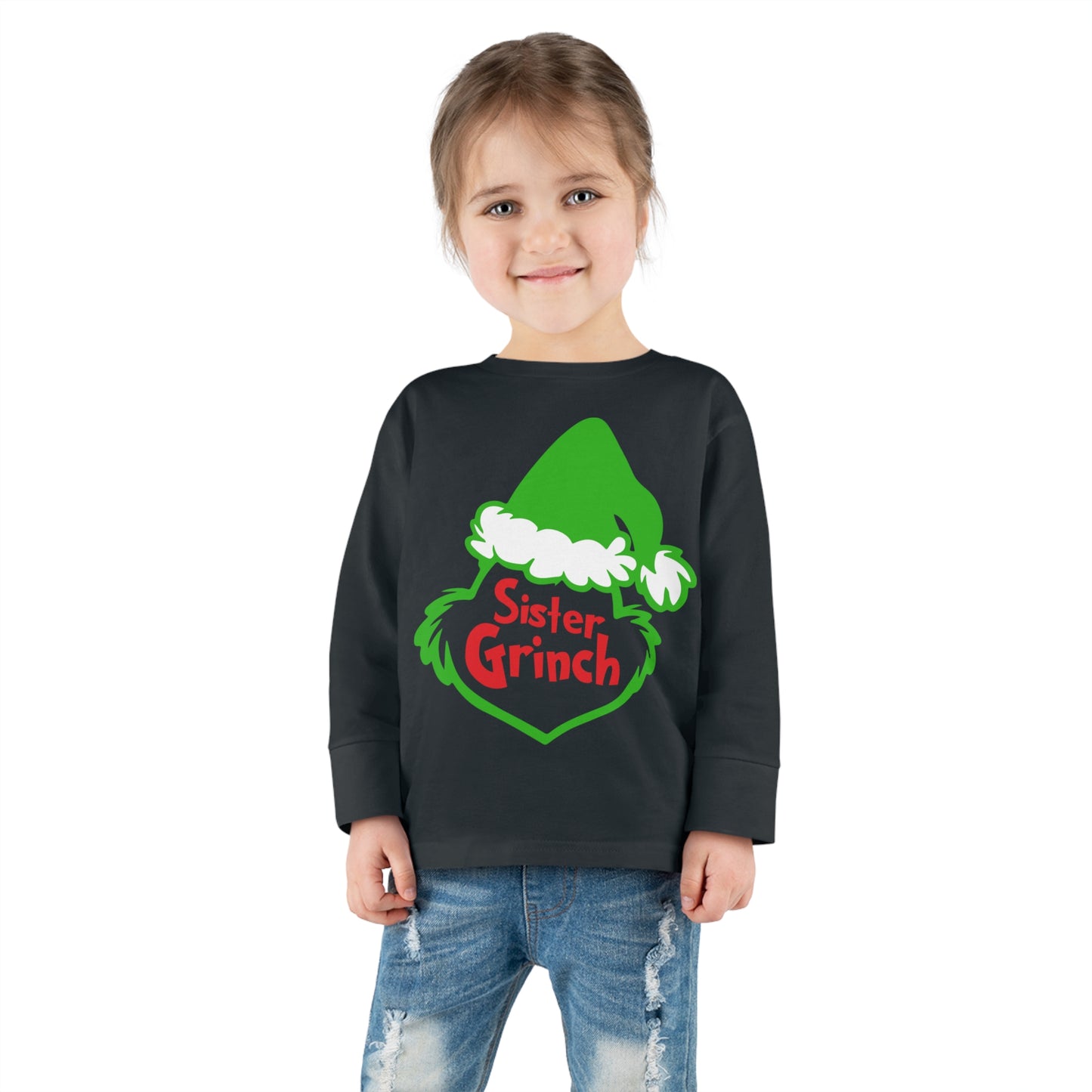 Sister Grinch Christmas Toddler Long Sleeve Tee