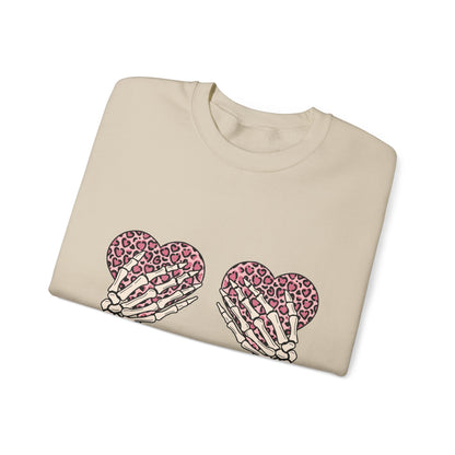 Skeleton Hand on Hearts Valentine Sweatshirt