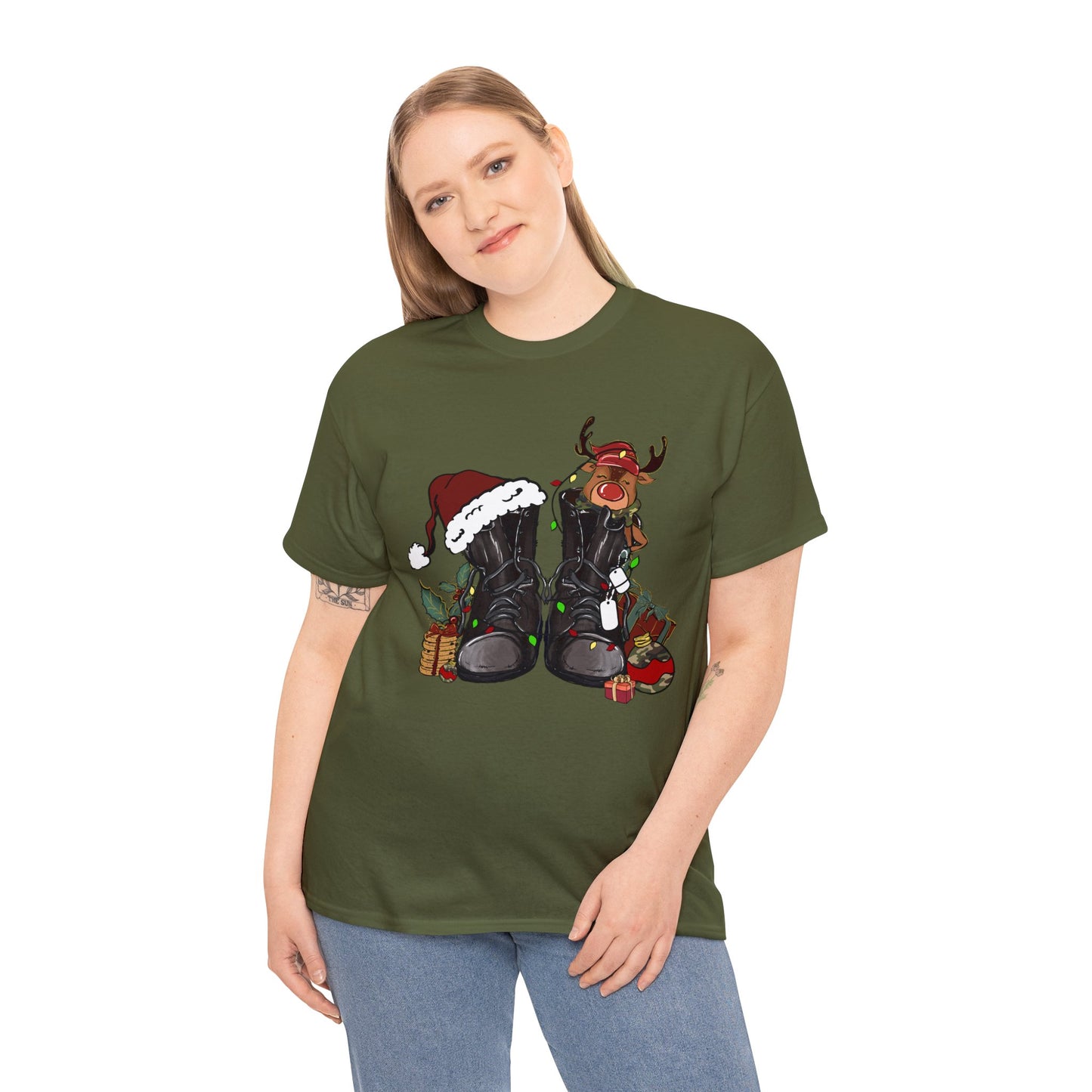 Military Boots Christmas Short Sleeve Tee