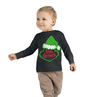 Little Grinch Christmas Toddler Long Sleeve Tee