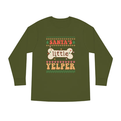 Santa's Little Yelper Christmas Ugly Sweater Long Sleeve Tee