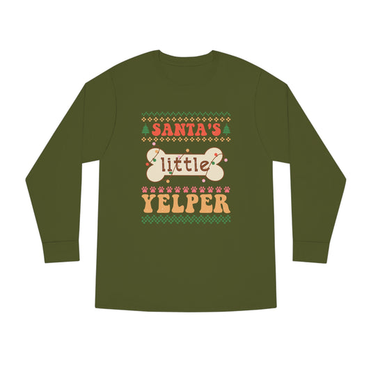 Santa's Little Yelper Christmas Ugly Sweater Long Sleeve Tee
