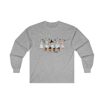 Puppy Ghosts Halloween Long Sleeve Tee