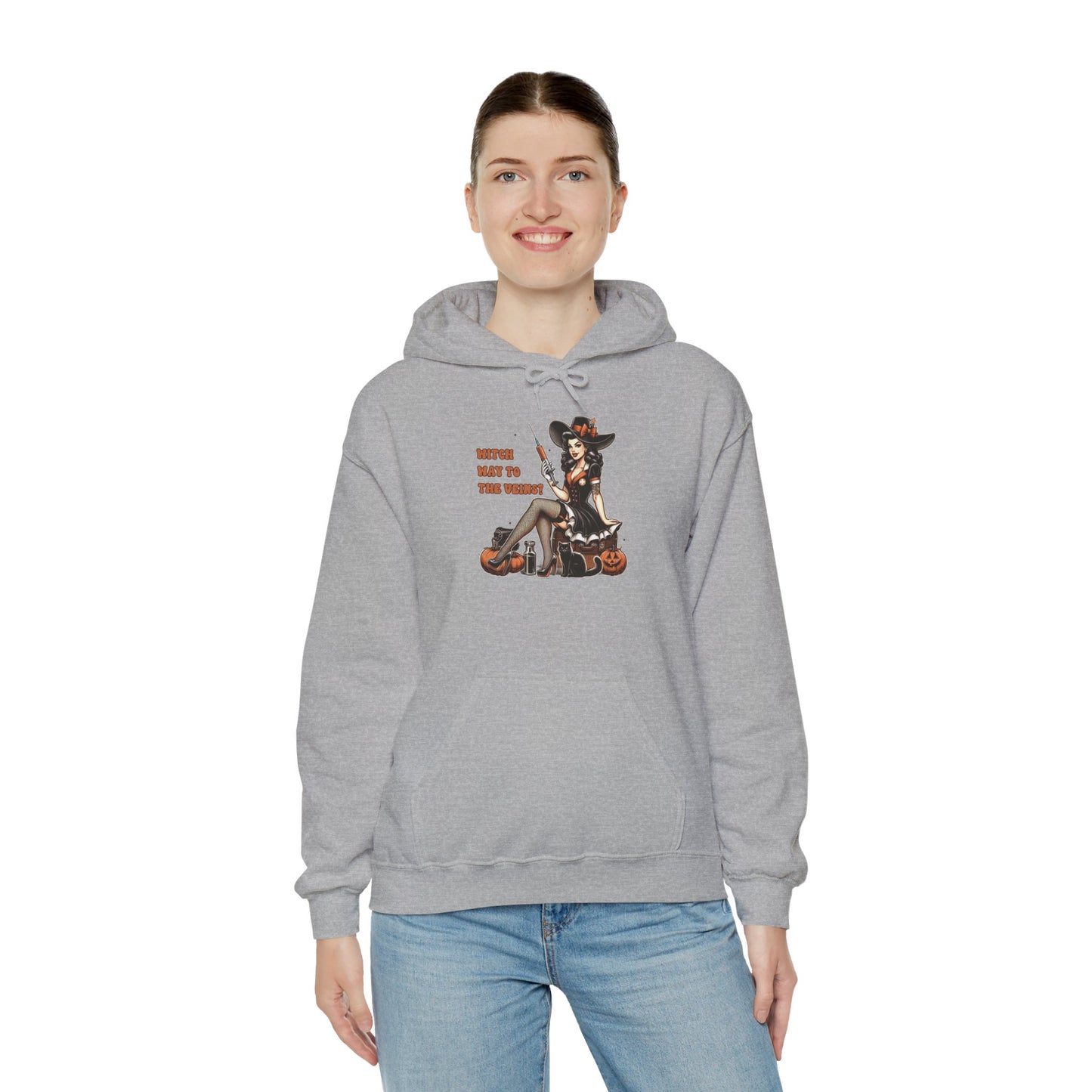 Phlebotomist Halloween Witch Way To The Veins Pullover Hoodie