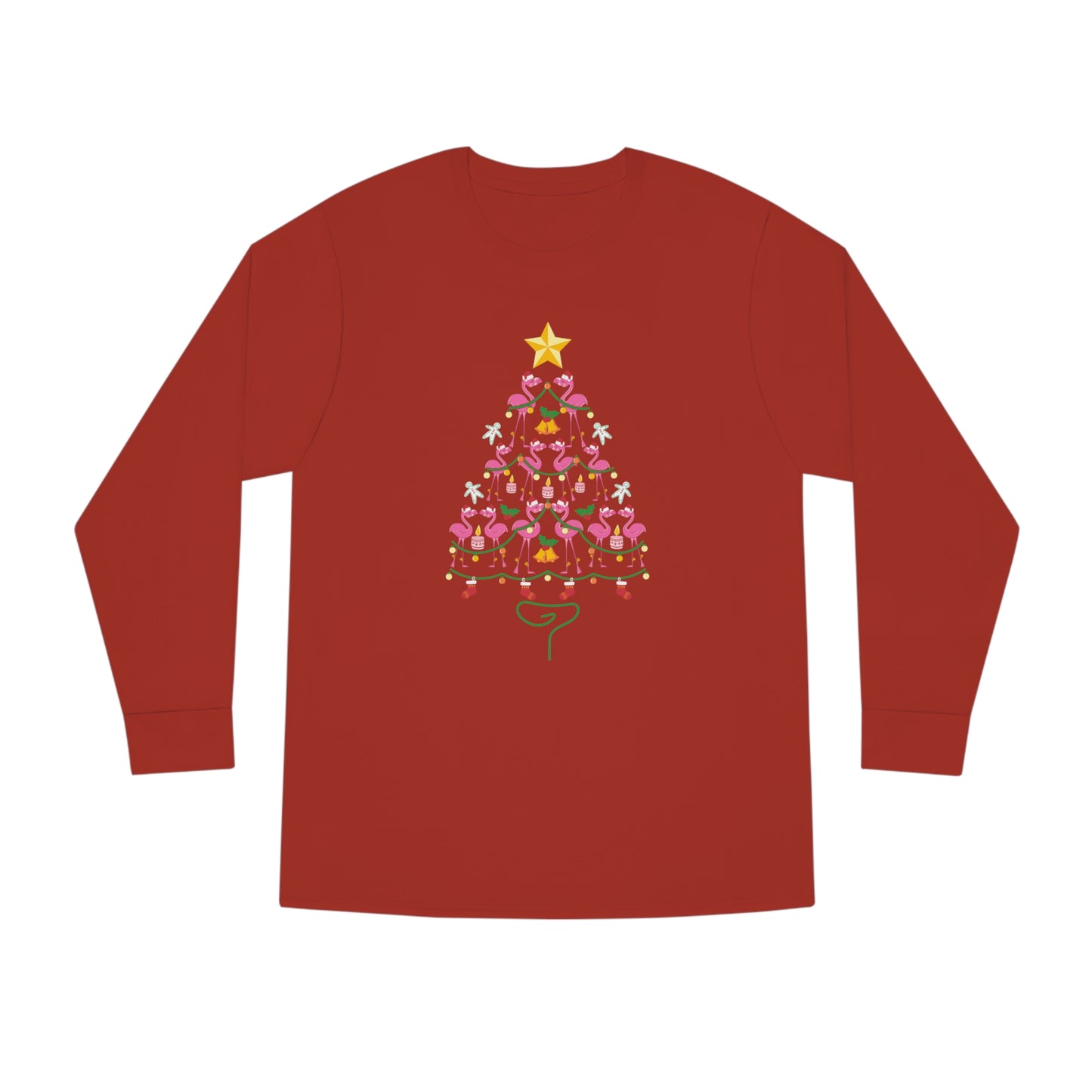 Flamingo Christmas Tree Christmas Long Sleeve T-Shirt