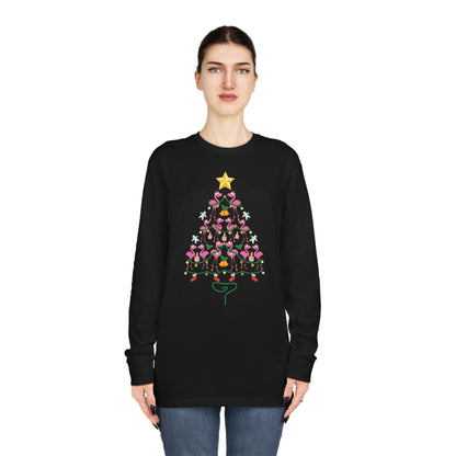 Flamingo Christmas Tree Christmas Long Sleeve T-Shirt